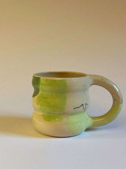 bubble mug - green abstract #1