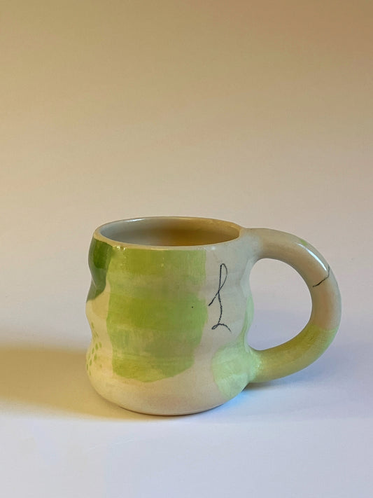 bubble mug - green abstract #2