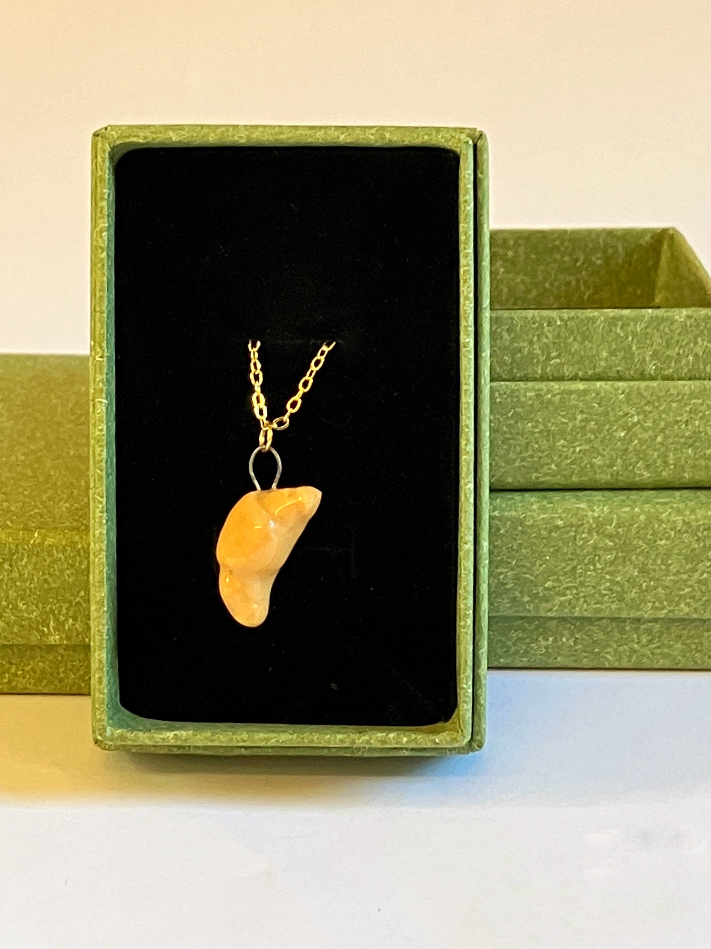 ceramic croissant necklace